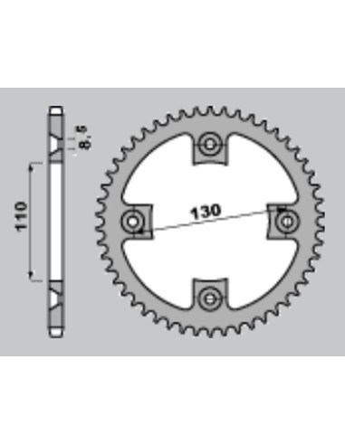 GROSSKOPF PROMOCJA ZĘBATKA TYLNA ALUMINIOWA KOLOR CZARNY 4306 55 HONDA CR 80/85 '96-'07, CRF 150 '07-'22 (-1) (ŁAŃC.420)