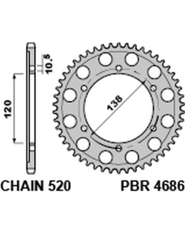 PBR ZĘBATKA TYLNA 4686 36