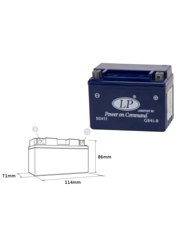 LANDPORT AKUMULATOR ŻELOWY GB4L-B (MG LB4-3) 12V 4AH 120X71X91 BEZOBSŁUGOWY - ZALANY (10)