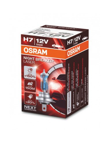 OSRAM ŻARÓWKA H7 12V 55W PX26D NIGHT BREAKER® LASER (+150%)