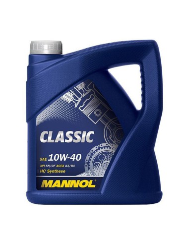 MANNOL OLEJ SILNIKOWY SAMOCHODOWY 10W40 CLASSIC SN/CH-4 4 LITRY (7501) (PÓŁSYNTETYCZNY)