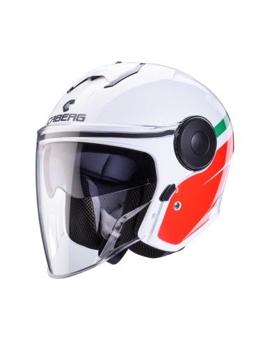 CABERG KASK OTWARTY JET Z BLENDĄ MODEL SOHO ZEPHYR KOLOR BIAŁY/ZIELONY/CZERWONY ROZMIAR XS