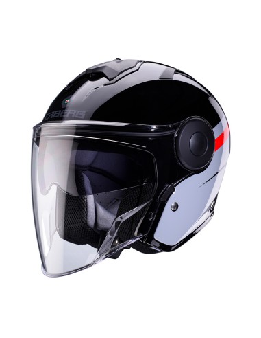 CABERG KASK OTWARTY JET Z BLENDĄ MODEL SOHO ZEPHYR KOLOR CZARNY/SZARY/CZERWONY ROZMIAR XL