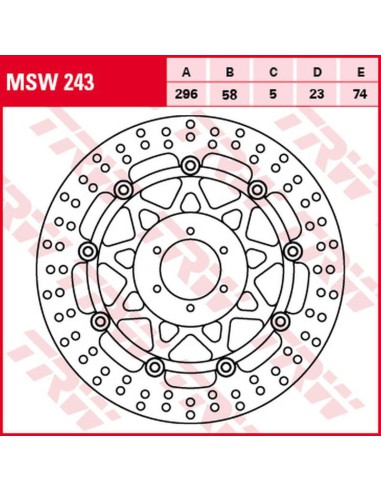 TRW LUCAS ZF TARCZA HAMULCOWA PRZÓD HONDA CB 600F/S HORNET '00-'06, (296X58X5MM)