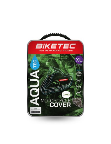 BIKETEC POKROWIEC WODOODPORNY AQUATEC NA MOTOCYKL KOLOR CAMO ROZMIAR L (SPORT)