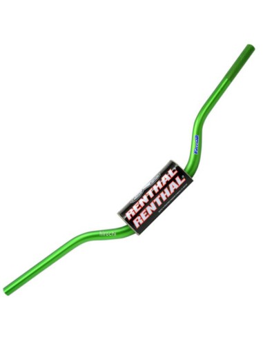 RENTHAL KIEROWNICA 1,1/8 CALA (28,6MM) MX FATBAR HANDLEBAR GREEN HONDA CR/CRF, KAWASAKI KX/KXF KOLOR ZIELONY Z GĄBKĄ