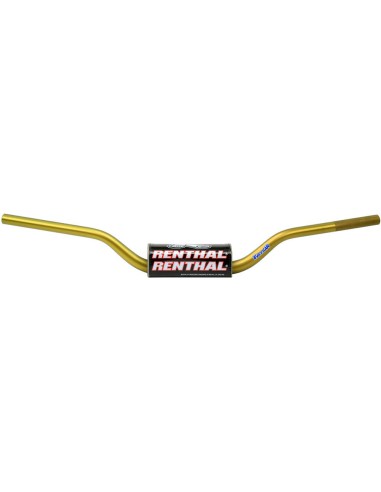 RENTHAL KIEROWNICA 1,1/8 CALA (28,6MM) MX FATBAR HANDLEBAR RC WYSOKA HIGH GOLD KOLOR ZŁOTY Z GĄBKĄ