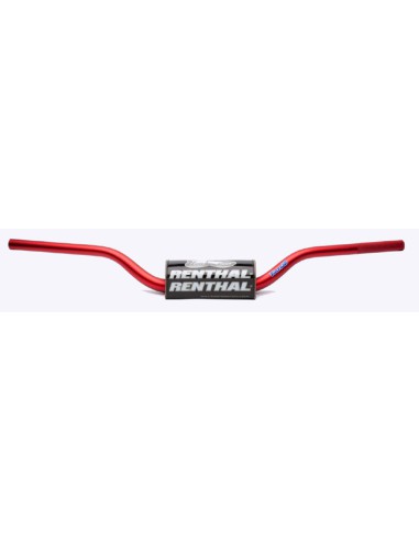 RENTHAL KIEROWNICA 1,1/8 CALA (28,6MM) MX FATBAR HANDLEBARS RED RC SX/SXF 06-09, SUZUKI RM/RMZ 06-13 KOLOR CZERWONY Z GĄBKĄ