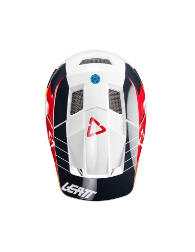 LEATT NOWOŚĆ KASK ROWEROWY MTB GRAVITY 2.0 V24 HELMET WHITE/RED KOLOR BIAŁY/POMARAŃCZOWY/CZARNY ROZMIAR S (55-56 cm)