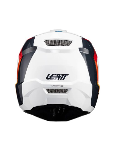 LEATT NOWOŚĆ KASK ROWEROWY MTB GRAVITY 2.0 V24 HELMET WHITE/RED KOLOR BIAŁY/POMARAŃCZOWY/CZARNY ROZMIAR L (59-60 cm)