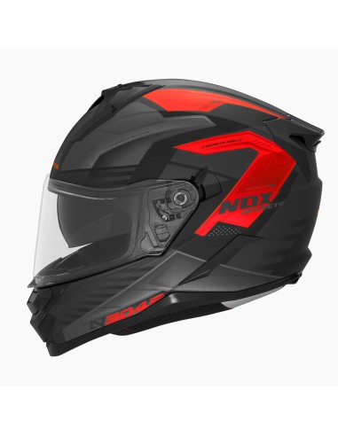 NOX KASK INTEGRALNY (FULL FACE) Z BLENDĄ N304S CARVER KOLOR CZARNY/CZERWONY MAT ROZMIAR S