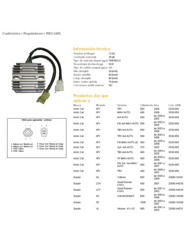 DZE REGULATOR NAPIĘCIA SUZUKI DL650 04-09, SV650 03-08, SV1000 03-07, VL800 01-02 (35A) (ESR124)(32800-16G01)