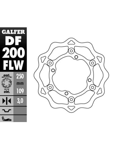 GALFER TARCZA HAMULCOWA PŁYWAJĄCA KAWASAKI KXF 250/450 '06-, KLX 450 '07-