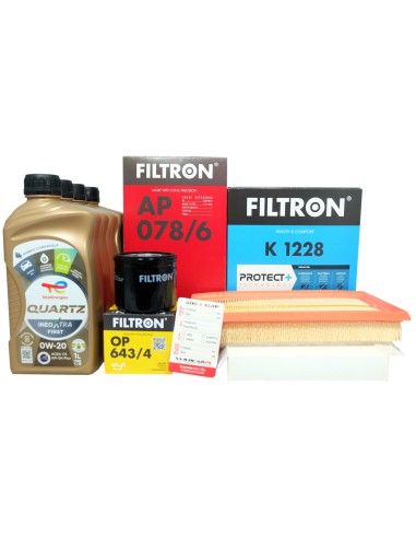 Filtr oleju + olej Total 0W20  Fiat 500X Tipo 1.0