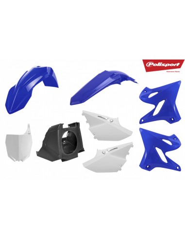 POLISPORT KOMPLET PLASTIKÓW YAMAHA YZ 125/250 '02-'21 (RESTYLING NA MODEL 2021) KOLOR OEM (BIAŁY+NIEBIESKI+CZARNY)