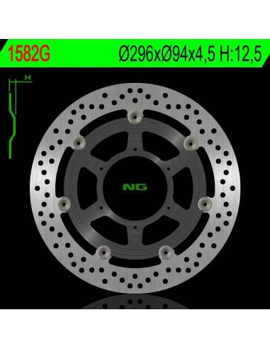 NG TARCZA HAMULCOWA PRZÓD HONDA CBR 600F 01-07 (ABS) ŚRODEK ALUMINIOWY (296X94X4,5MM) (6X6,5MM)