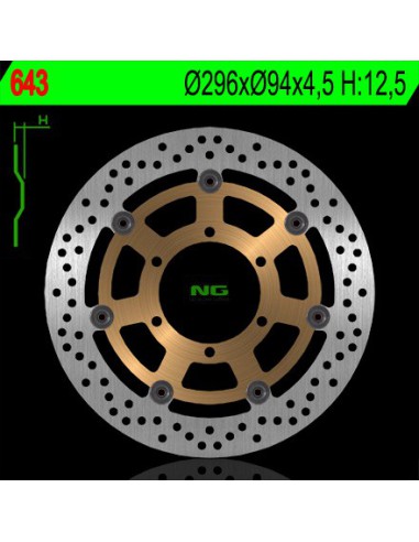 NG TARCZA HAMULCOWA PRZÓD HONDA CBR 600F '01-'10, CB 900F 02-07 VTX 1800C '01-08 (296X94X4,5) (6X6,5mm)