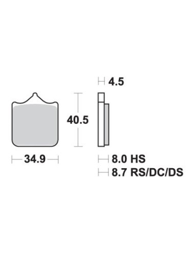 SBS KLOCKI HAMULCOWE KH604/4 RACING DUAL CARBON BMW S 1000RR '09-'18 KOLOR CZARNY PRZÓD