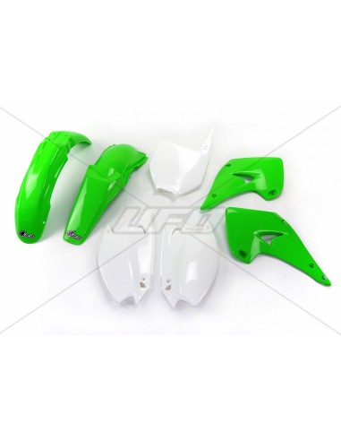 UFO KOMPLET PLASTIKÓW KAWASAKI KX 125 / 250 '03-'10 KOLOR OEM (ZIELONY/BIAŁY) (KA201E999) - ZASTĘPUJE KAKIT202999