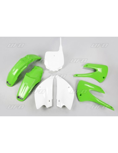 UFO KOMPLET PLASTIKÓW KAWASAKI KX 85 '01-'13 RESTYLING KOLOR OEM (ZIELONY/BIAŁY) (KA207KE999)