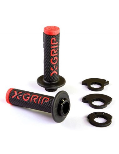 X-GRIP MANETKI (GRIPY) BRAAAAP GRIPS LOCK-ON-GRIP (Z ADAPTERAMI ROLGAZU) RED KOLOR CZERWONY