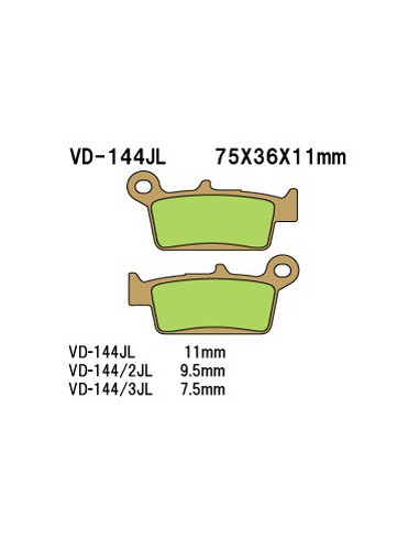 VESRAH KLOCKI HAMULCOWE KH131 SPIEK METALICZNY (ZŁOTE) (MADE IN JAPAN)