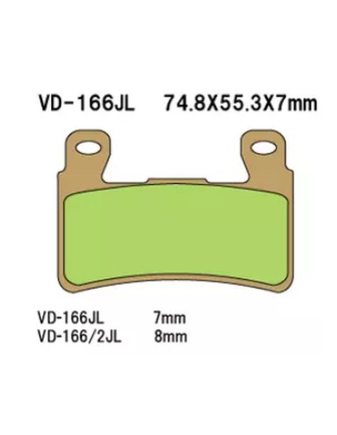 VESRAH KLOCKI HAMULCOWE KH265/KH296 SPIEK METALICZNY (ZŁOTE) HONDA CBR/VTR PRZÓD (8MM) (MADE IN JAPAN)