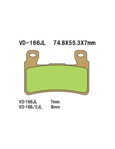 VESRAH KLOCKI HAMULCOWE KH265 / KH296 SPIEK METALICZNY (ZŁOTE) HONDA CBR/VTR PRZÓD (7MM) (MADE IN JAPAN)