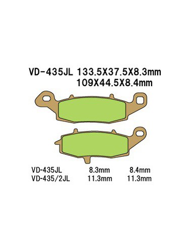 VESRAH KLOCKI HAMULCOWE KH231 / KH259 SPIEK METALICZNY (ZŁOTE) (MADE IN JAPAN)