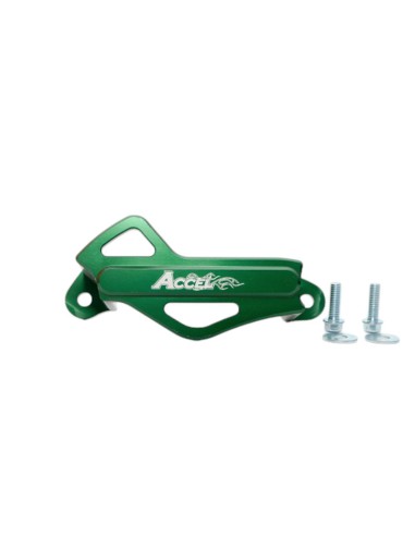 ACCEL OSŁONA ZACISKU HAMULCOWEGO (TYŁ) KAWASAKI KXF 250/450 '06-'16, ALUMINIOWA, KOLOR ZIELONY - PROMOCJA