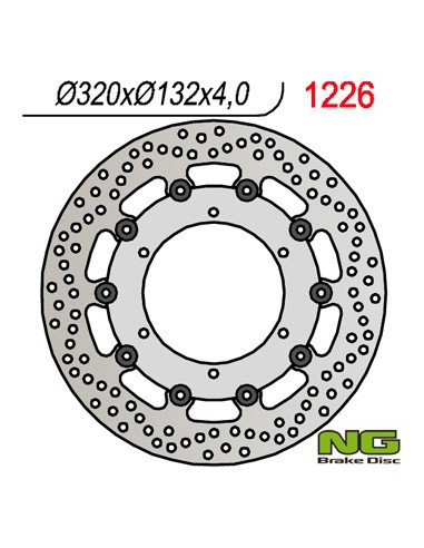 NG TARCZA HAMULCOWA PRZÓD YAMAHA XT660 X '04-'16 320 MM (320X132X4) (PŁYWAJĄCA)(6x8,50mm)