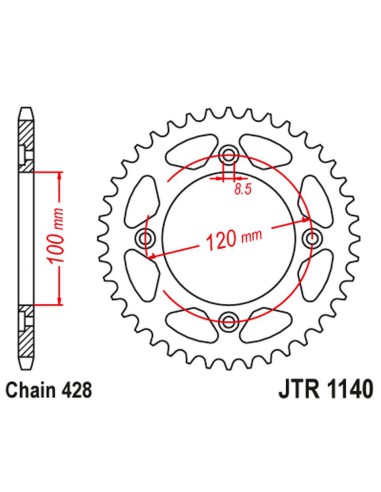 JT ZĘBATKA TYLNA 4478 56 BETA 125 RR/RE '08-20' (447856JT) (ŁAŃC. 428)