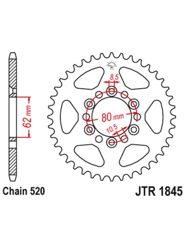 JT ZĘBATKA TYLNA 4324 37 YAMAHA TDR 125 '93-'99 (432437JT) (ŁAŃC. 428) NA ZAMÓWIENIE