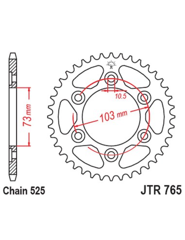 JT ZĘBATKA TYLNA 4731 43 DUCATI MULTISTRADA 950 '17-20 (473143JT) (ŁAŃC. 525)