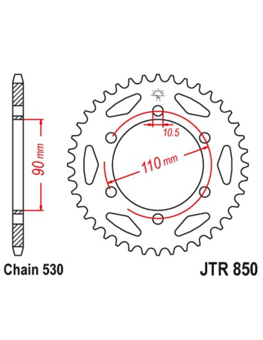 JT ZĘBATKA TYLNA 850 31 YAMAHA XS 650 '75-81 (85031JT) (ŁAŃC. 530) NA ZAMÓWIENIE