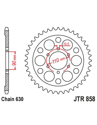 JT ZĘBATKA TYLNA 858 35 YAMAHA XV 920R / XV 1000 '81-82, TR1 '81-85 (85835JT) (ŁAŃC. 630) NA ZAMÓWIENIE