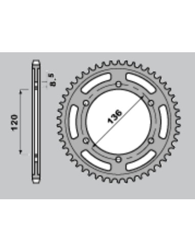 JR ZĘBATKA TYLNA 864 44 YAMAHA XJ 600 H,N '84-'91, YX 600 RADIAN '86-'87 (JTR862.44) (ŁAŃC. 530) (86444JT)