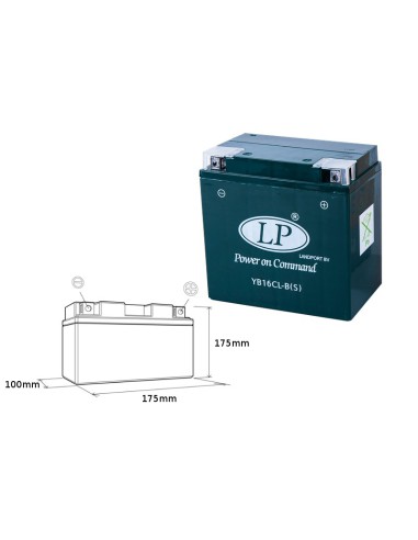 LANDPORT AKUMULATOR YB16CLB (S) (MS LB16CL-B (S)) 12V 19AH 176X101X176 BEZOBSŁUGOWY - ZALANY (4)