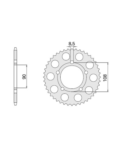 CHT ZĘBATKA TYLNA 1022 38 (1022-38) DUCATI 500/600 PANTAH`81-82, PASO 750`87