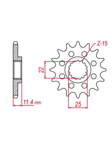 GROSSKOPF PROMOCJA ZĘBATKA PRZEDNIA 1252 14 KTM LC4 400/600/620/640/690 (JTF1902.14) (ŁAŃC. 520)