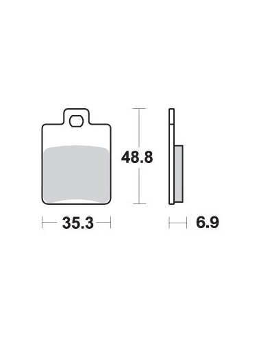 SBS KLOCKI HAMULCOWE KH260 STREET STANDART CERAMIC DERBI SONAR 50 '10-'11, PIAGGIO VESPA ZIP RST 50 '96-'97 KOLOR CZARNY