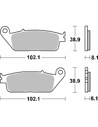 SBS KLOCKI HAMULCOWE KH142 / KH226 MAXI CARBON TECH KOLOR CZARNY