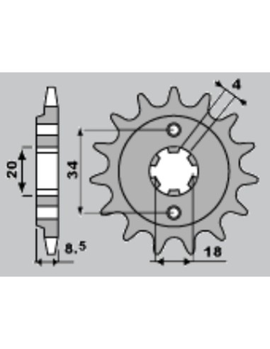 JR ZĘBATKA PRZEDNIA 2046 14 HONDA CMX 250 '87-'05 (JTF270.14) (ŁAŃC. 520) (204614JT)