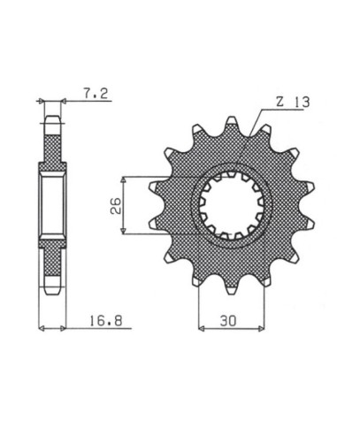 GROSSKOPF PROMOCJA ZĘBATKA PRZEDNIA 2068 14 HONDA CBR 600F '99-'14, CBR 600RR / CBR 900RR / CBR 1000RR / CRF 1000 '99-'21 (-2),