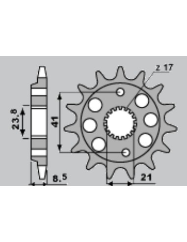 CHT ZĘBATKA PRZEDNIA 2071 14 HONDA XR 400R 96-00, TRX 400RX 99-04 (4049-14) (JTF1332.14)