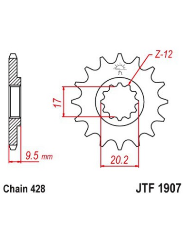 JT ZĘBATKA PRZEDNIA 2084 13 KTM SX 85 04-17 (208413JT) (ŁAŃC. 428)