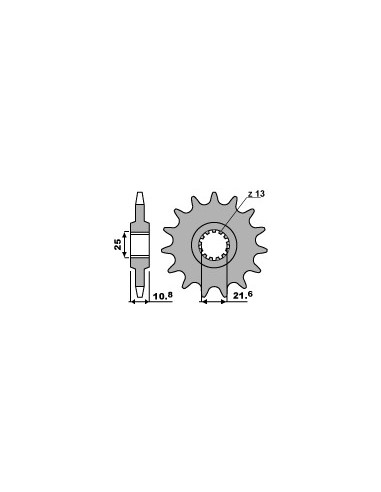 PBR ZĘBATKA PRZEDNIA 2086 17 18NC TDM 850 (96-98) (ŁAŃC. 525) (214217)