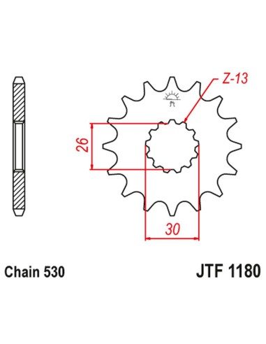 JT ZĘBATKA PRZEDNIA 2090 17 Z GUMĄ TRIUMPH DAYTONA 955/SPRINT ST/SPRINT GT (209017JTRB) (ŁAŃC. 530)