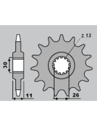 CHT ZĘBATKA PRZEDNIA 2091 16 YAMAHA FZ8 (10-15), MT 09 (14-16), MT 07 (14-16) TDM 900 (02-13) (JTF1591.16) (ŁAŃC. 525)