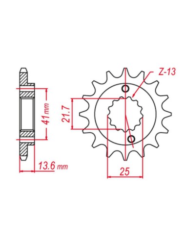 GROSSKOPF PROMOCJA ZĘBATKA PRZEDNIA 2099 15 HONDA XR 650 R '00-'07 (+1), KAWASAKI ZX-6R '98-'05, ZX-6RR '03-'05 (JTF1307.15)